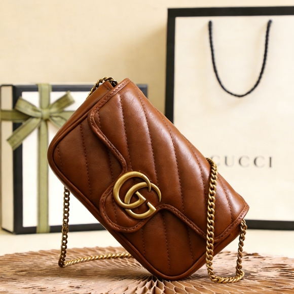 <AUTHENTIC>Gucci GG Marmont Mini Shoulder Bag - Picture 5 of 6